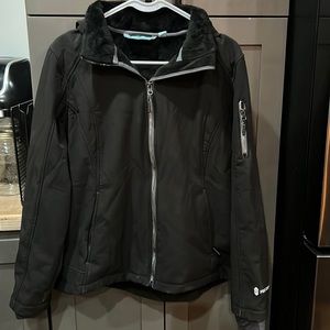 Free country, lightweight jacket with hood, and double sleeves